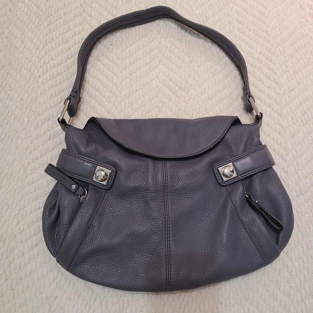 Banana Republic Factory Gray Leather Shoulder Bag